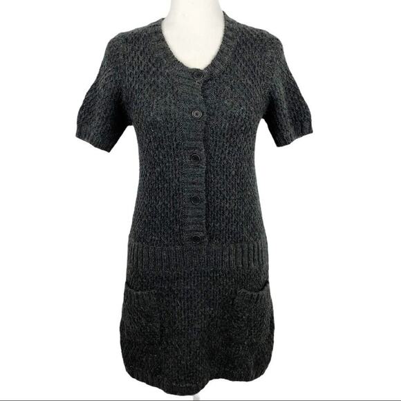 BCBGMaxzria Gray Wool Alpaca Blend Knit Sweater Dress Small - Picture 1 of 16